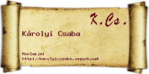 Károlyi Csaba névjegykártya