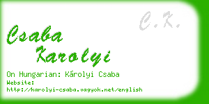 csaba karolyi business card